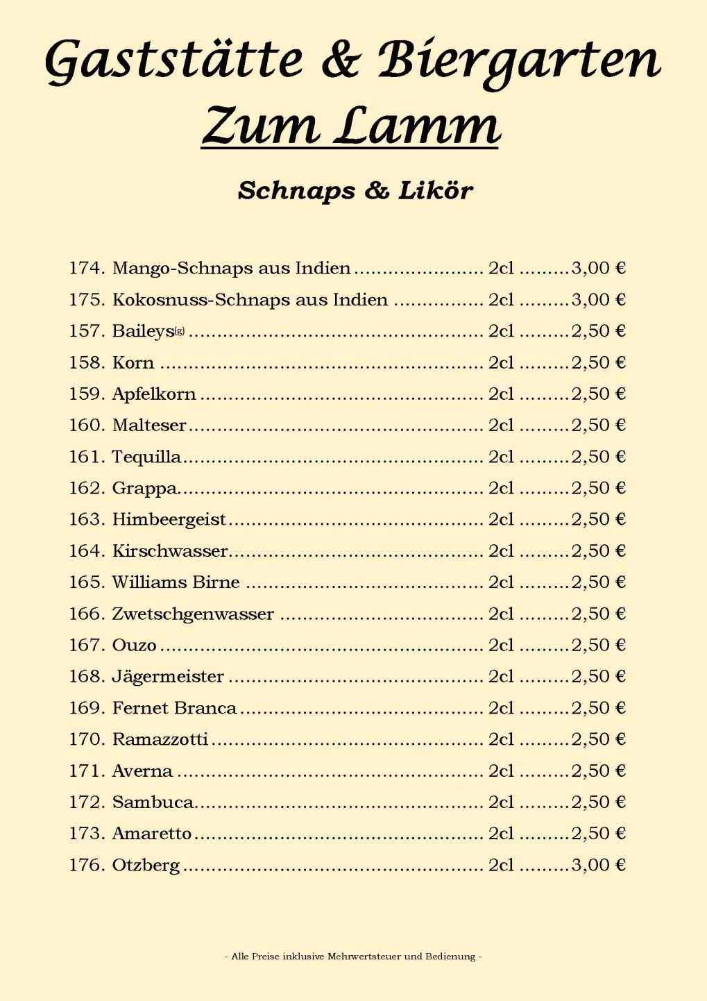 Schnäpse| Likör | Kurze