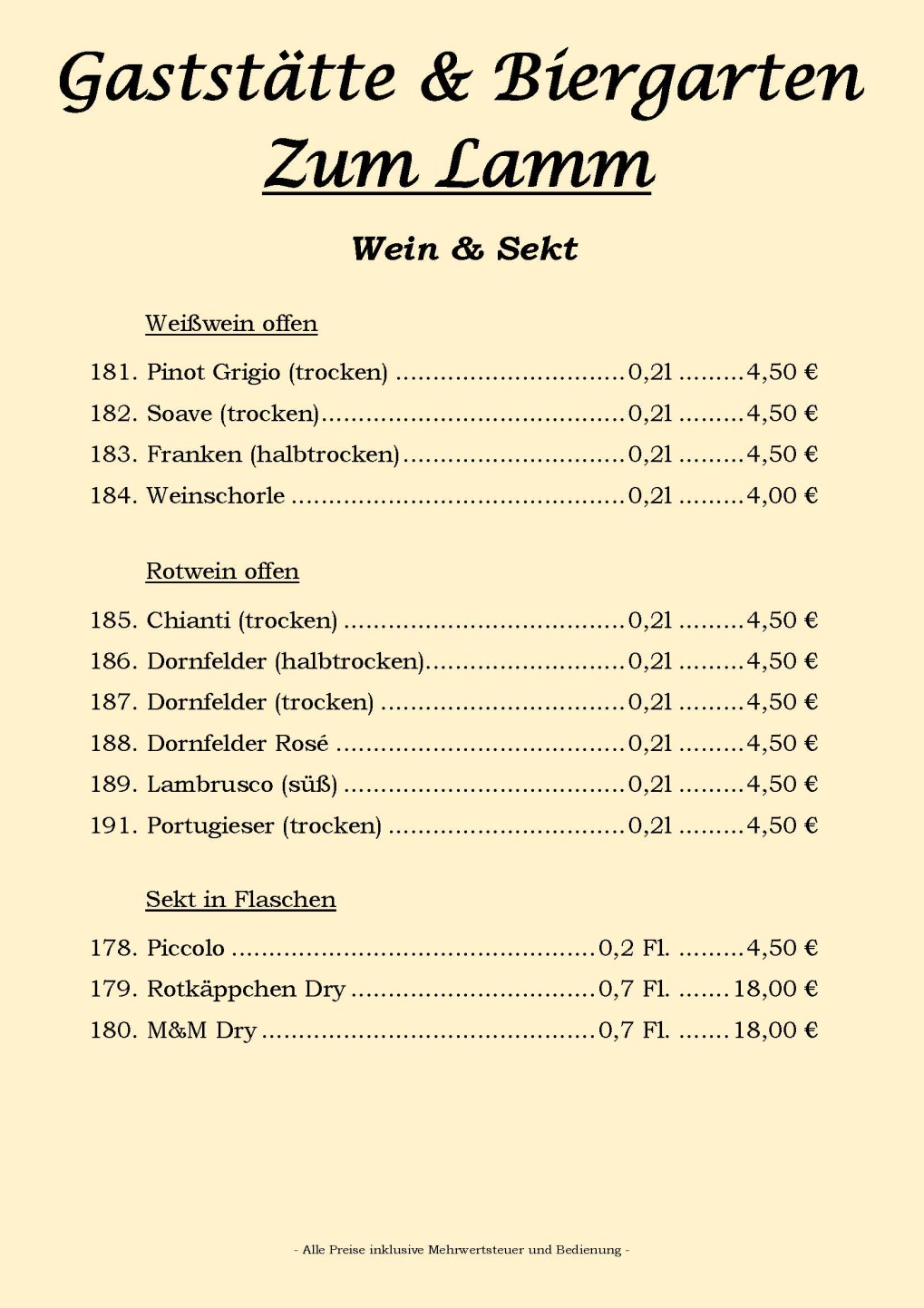 Weißwein | Rotwein | Sekt